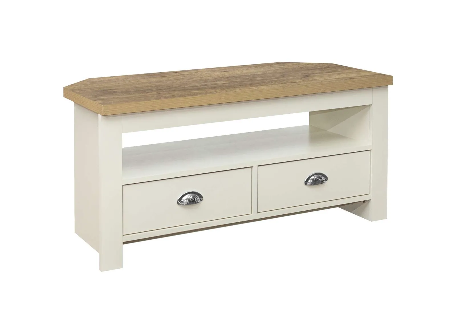 Birlea Corner TV Unit Cream Highgate Entertainment & Oak Farmhouse Shabby Chic 3