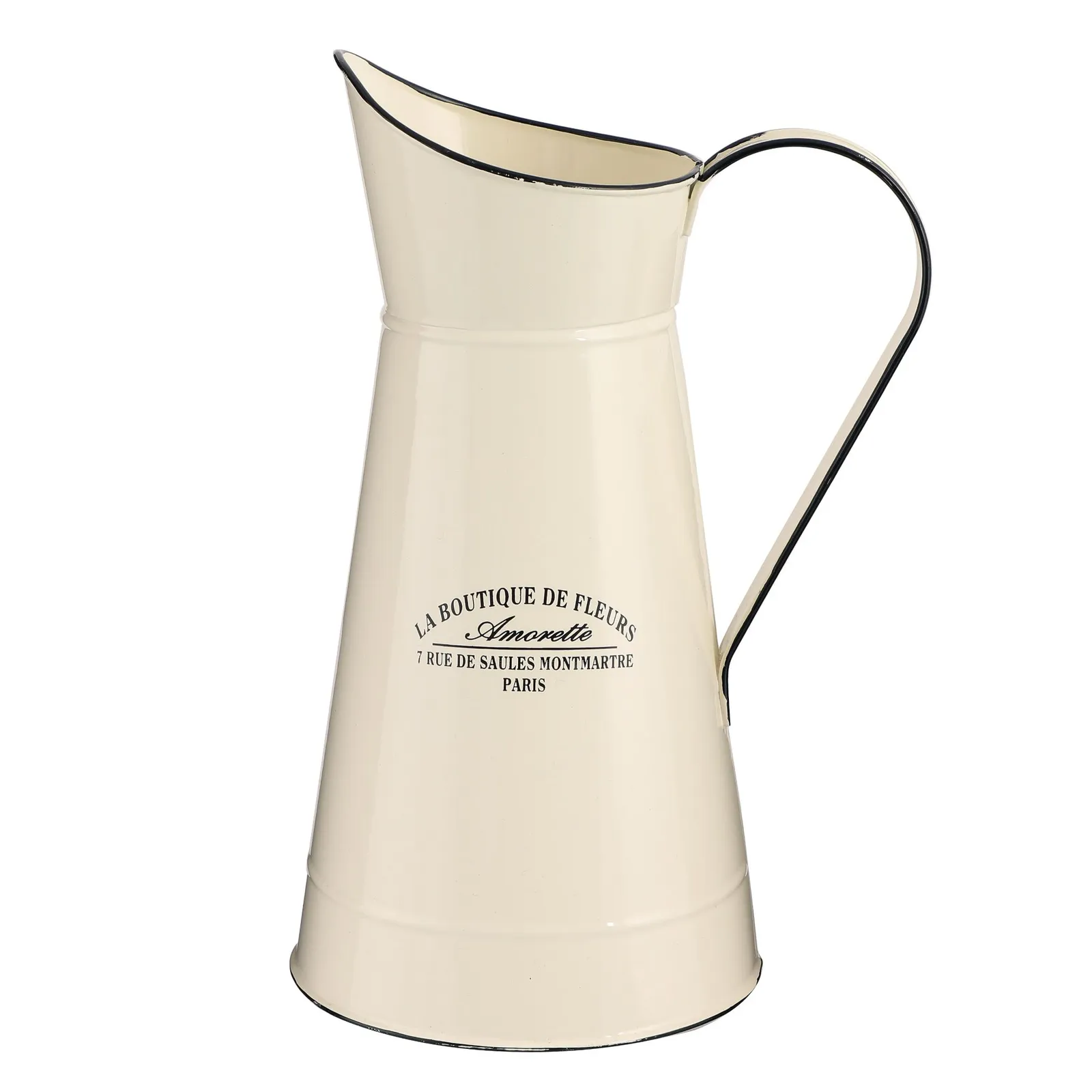 Dibor Vintage Style Cream Pitcher Jug Home Decor Table Flower Vase in White 2