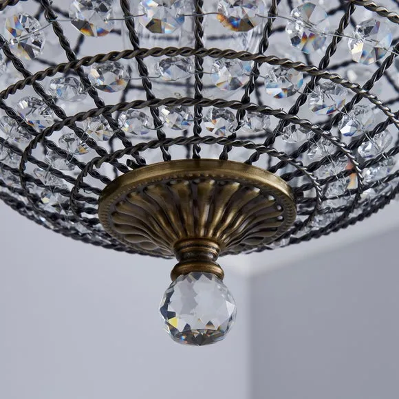 Knightsbridge Crystal Antique Brass Chandelier 3