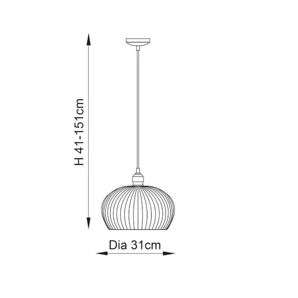 Vogue Sturt Ribbed Adjustable Pendant Light 6
