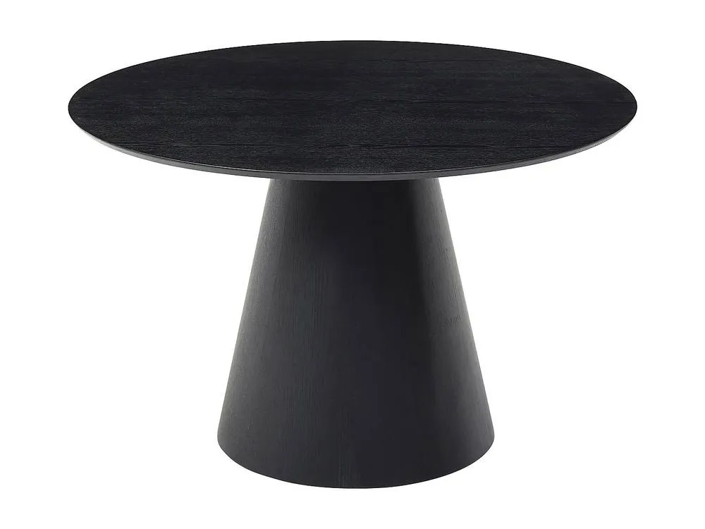 Vente-unique 4 - Seater Round Dining Table Ash Veneer - Black - ANTALIZA 2