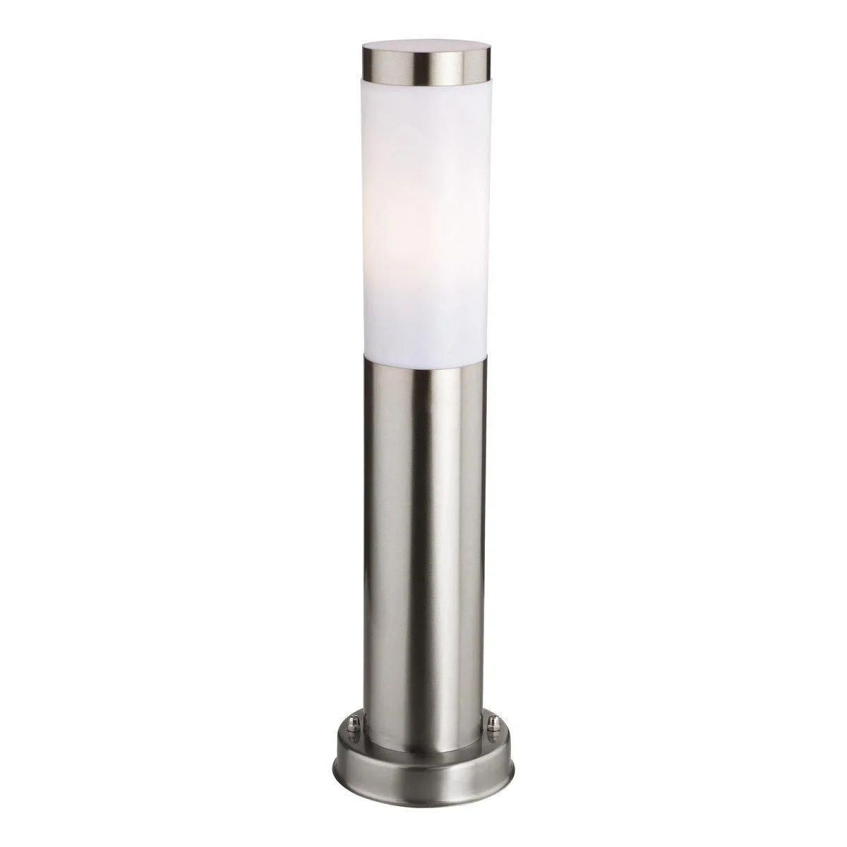 Netlighting Plaza 1 Light Small Bollard Post Stainless Steel IP44 E27 in Grey