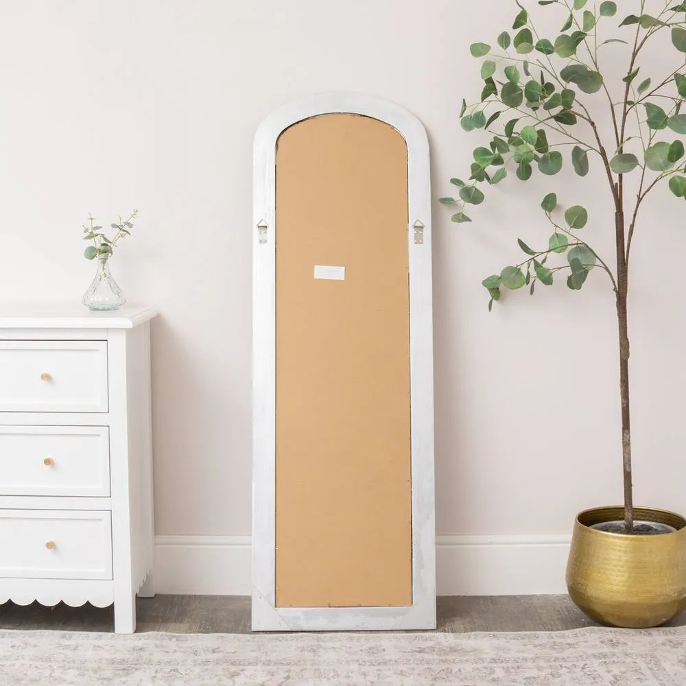 Melody Maison Full Length Foiled Silver Leaner & Wall Mirror - 47cm X 142cm 6