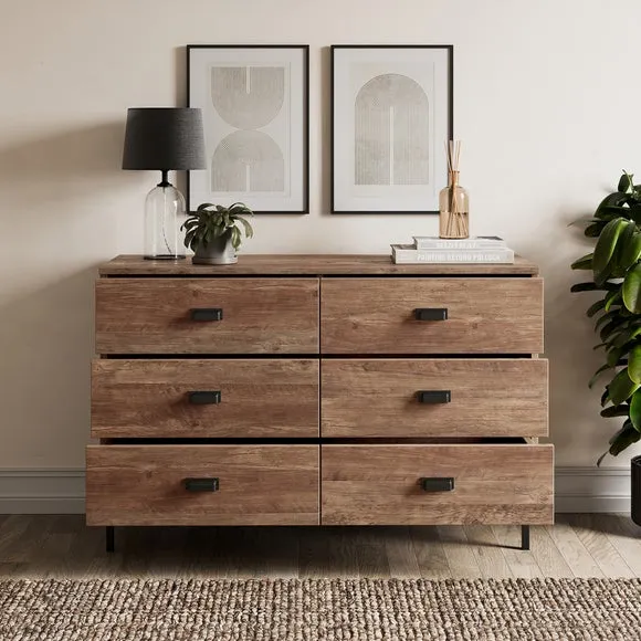 Fulton 6 Drawer Chest, Pine Effect 2