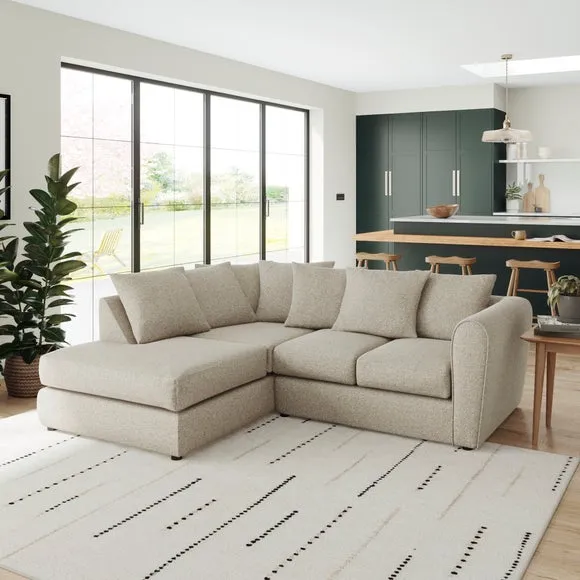 Blake Basket Weave Texture Corner Chaise Sofa 1