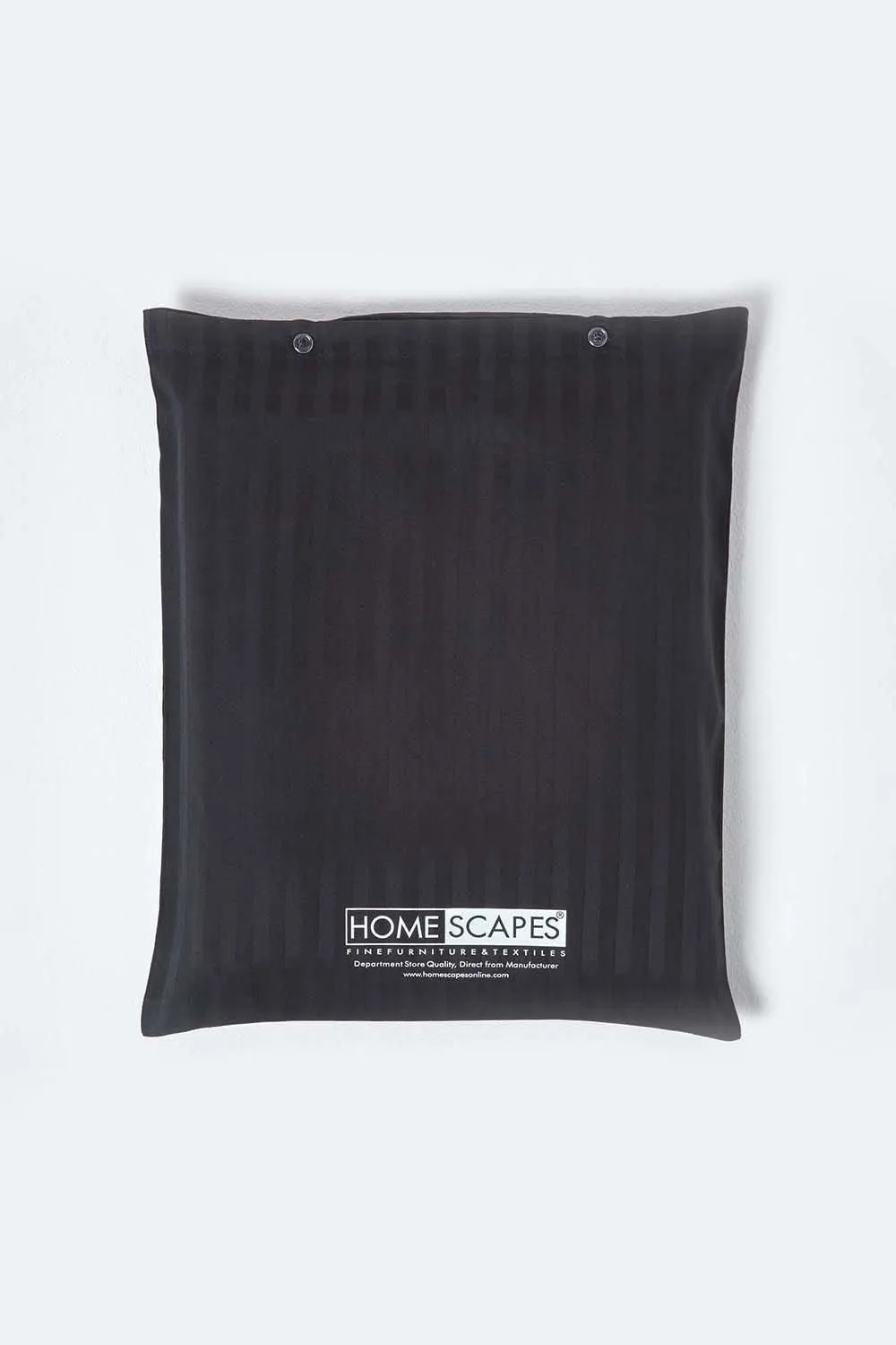 Homescapes Egyptian Cotton Satin Stripe Fitted Sheet 12 inch 330 Thread Count in Black 5