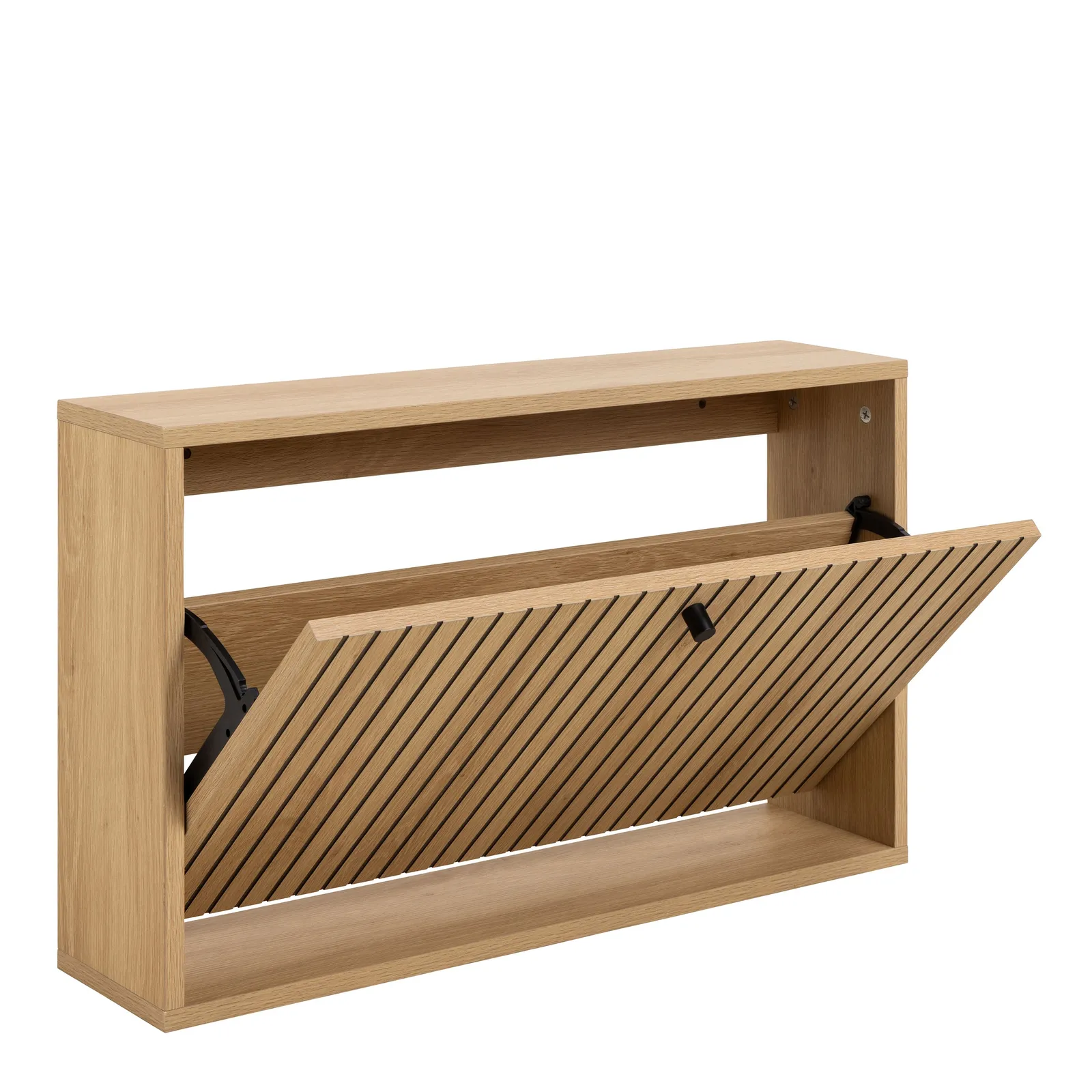 Furniture To Go Albany Shoe Cabinet 1 Flip Down Door In Oak in Light Brown 4