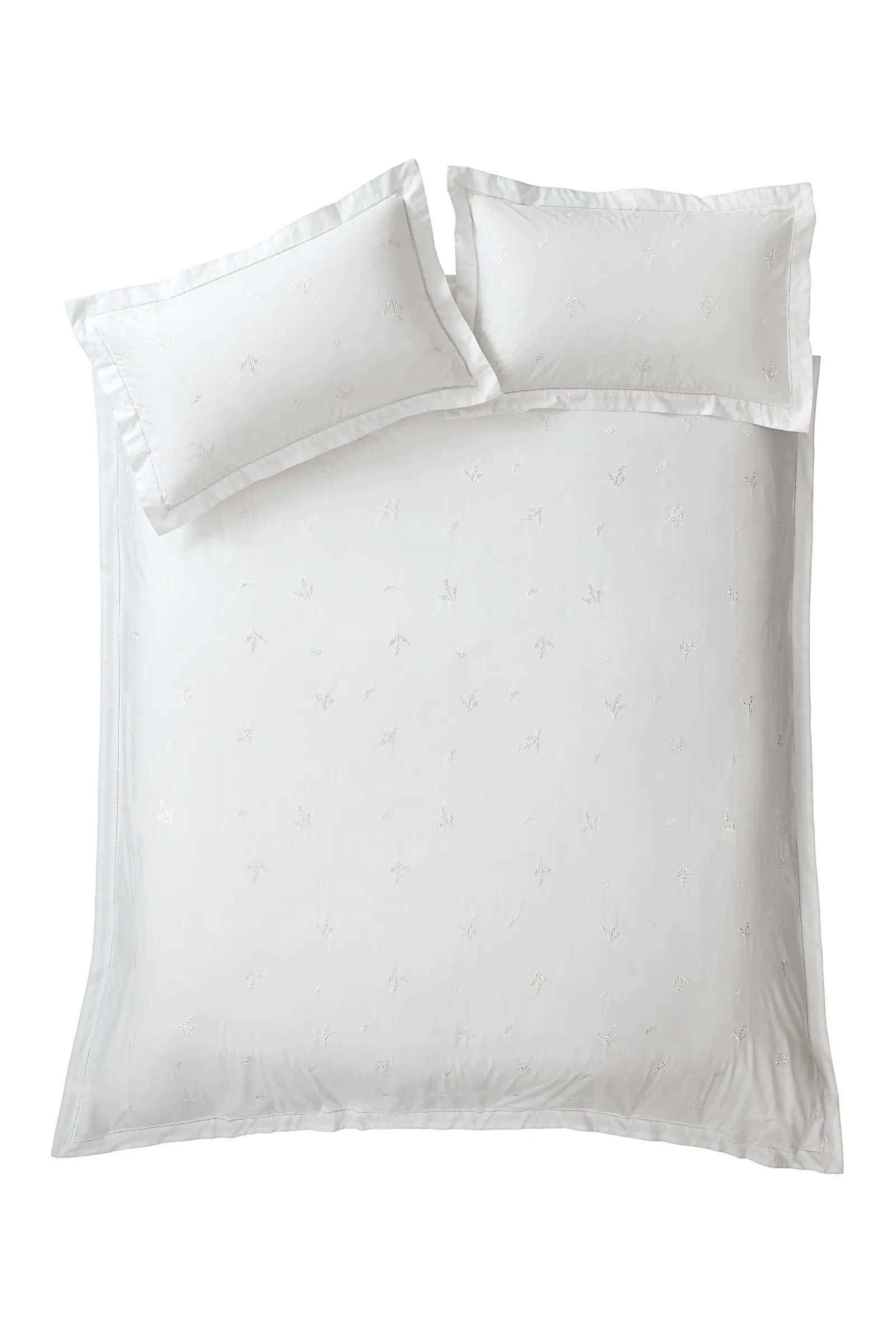 Bianca Lottie Floral Embroidery 180 Thread Count Cotton Duvet Cover Set in White 5