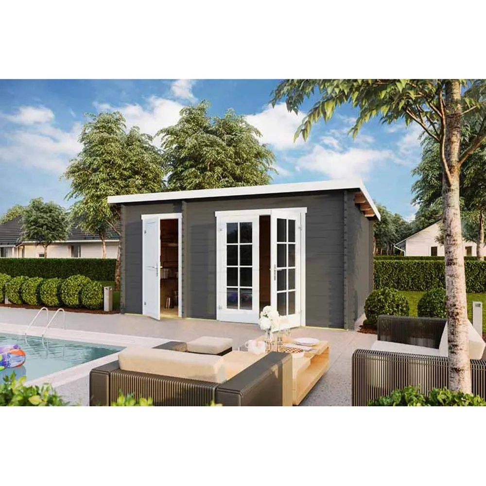 Lasita Maja Ltd Belmont 2-Log Cabin, Garden Room, Home Office - L465xW318.9xH222.3 cm in Light Brown 5