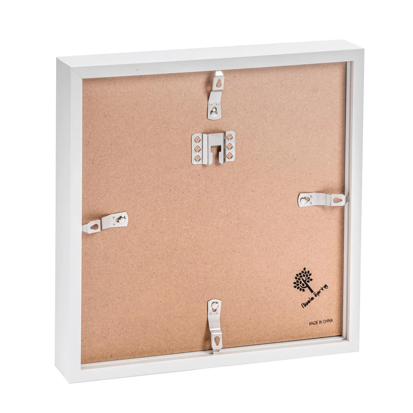Nicola Spring 10" x 10" White 3D Box Photo Frames - 6" x 6" Mount - Pack of 2 in Ivory 5