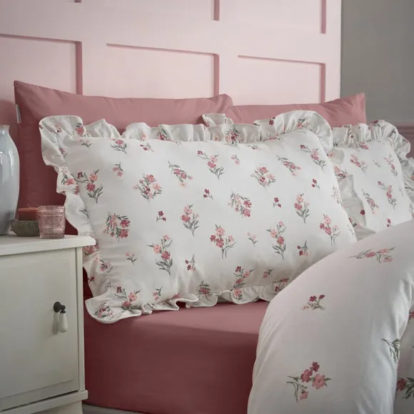 Catherine Lansfield Ditsy Floral 100% Brushed Cotton Duvet Cover & Pillowcase Set 4