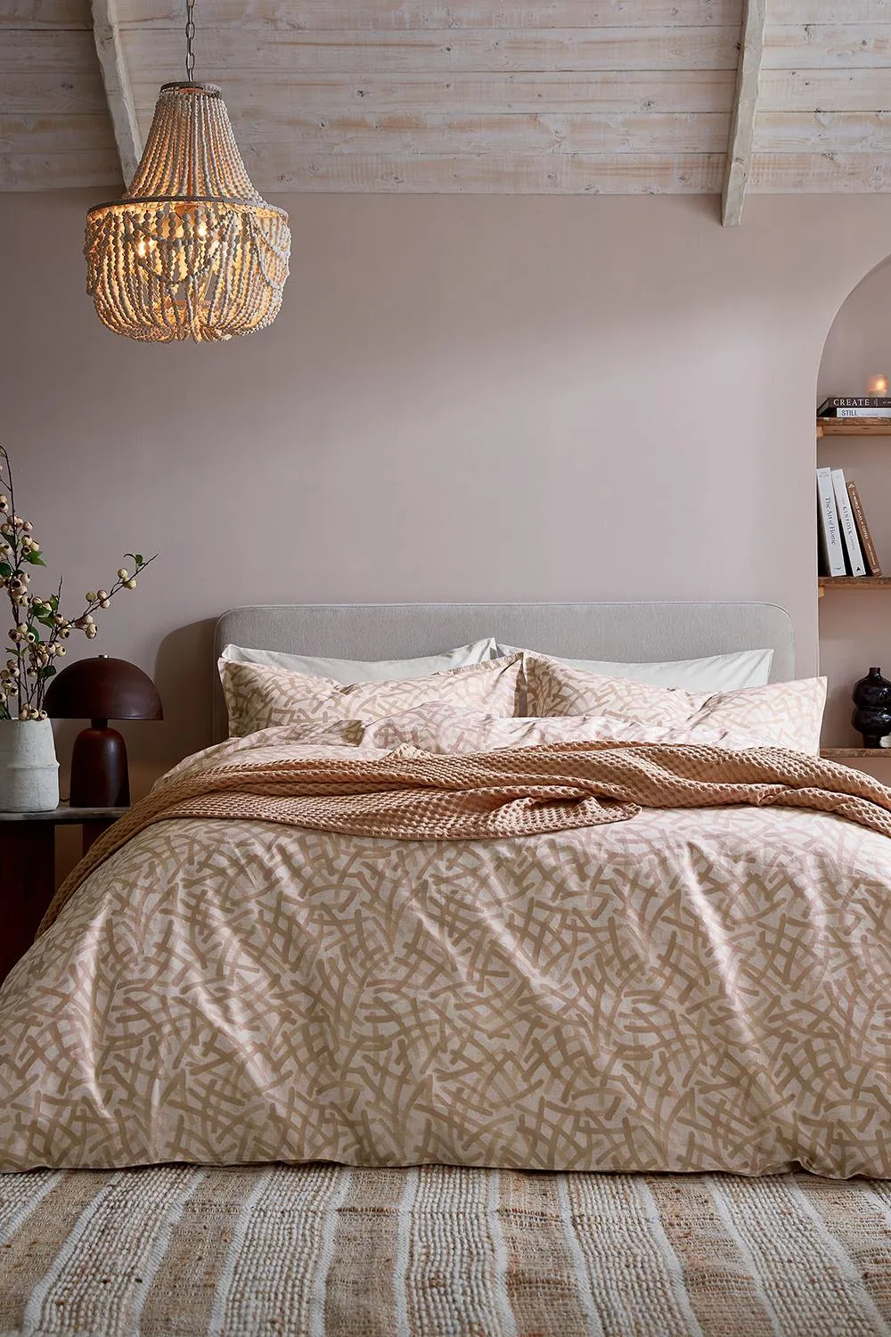 Abigail Ahern x Murmur 'Oonagh' Cotton Duvet Cover Set in Pink