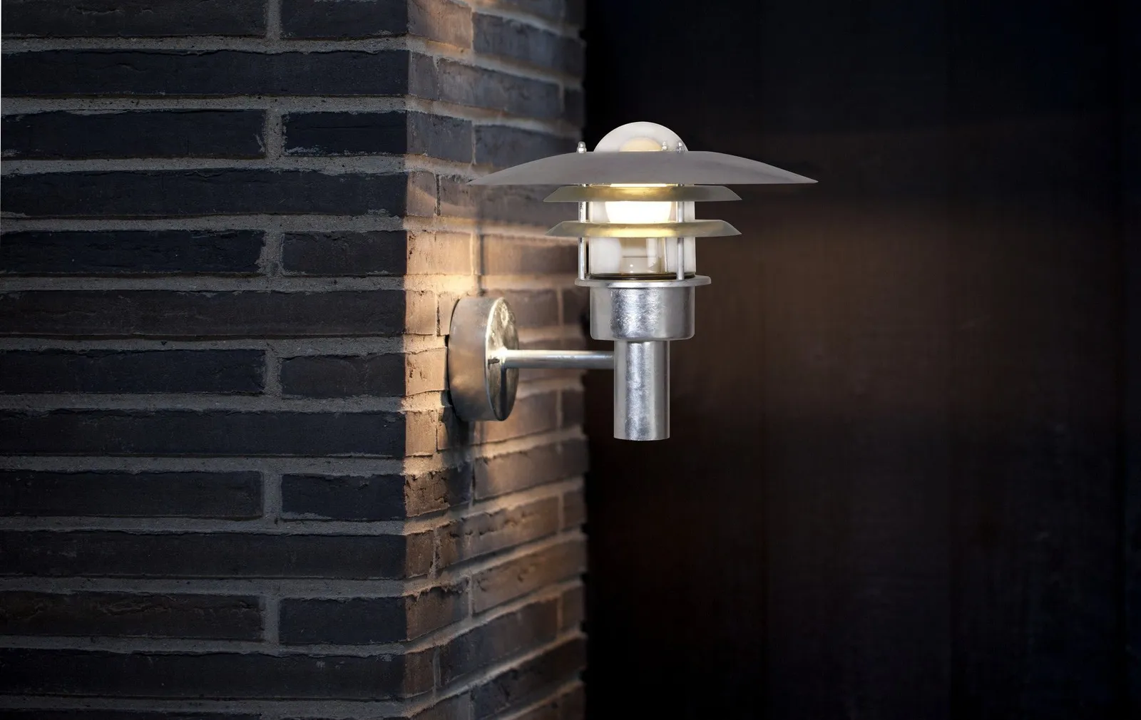 Nordlux Lønstrup Outdoor Wall Light Silver Galv Steel Garden E27 IP44 Mains 3