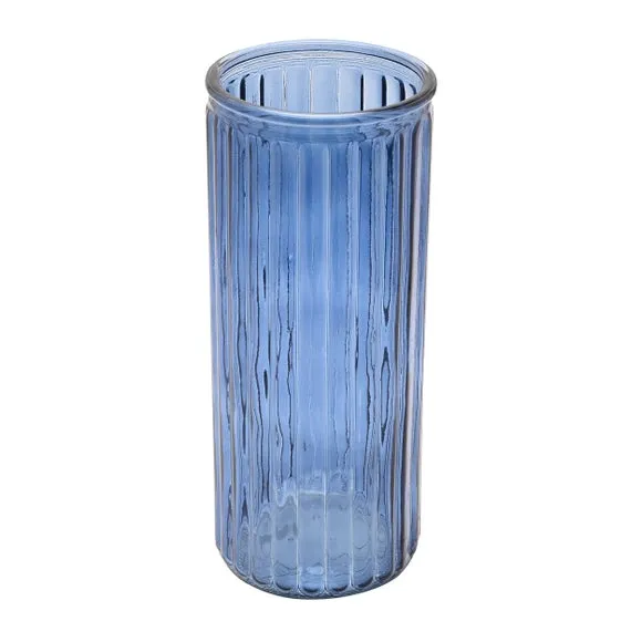 Hestia Cylindrical Ribbed Glass Vase 3