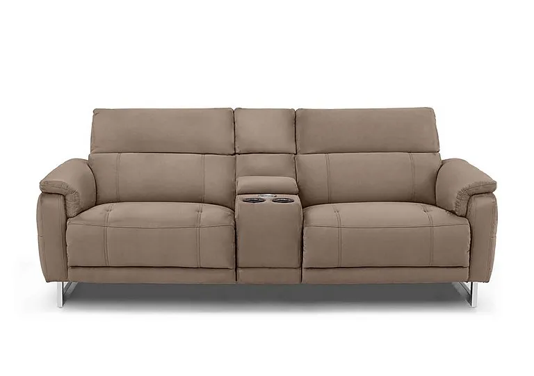 Moet 3 Seater Fabric Power Recliner Sofa with Telescopic Headrests and Smart Console - Opulence Cedar