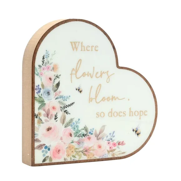 The Cottage Garden Hope Heart Plaque 2