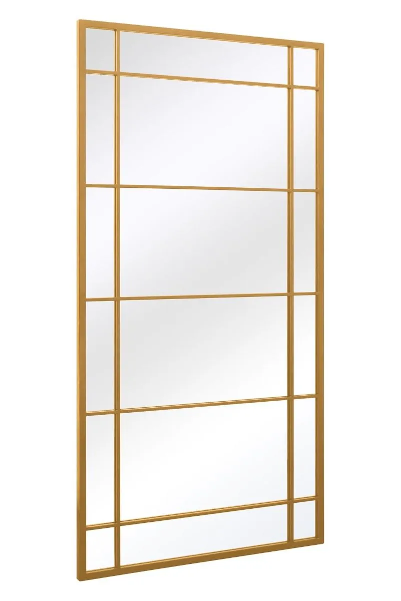 MirrorOutlet Gold Metal Framed Window Wall or Leaner Mirror 63" X 31" (160 X 80CM) 6