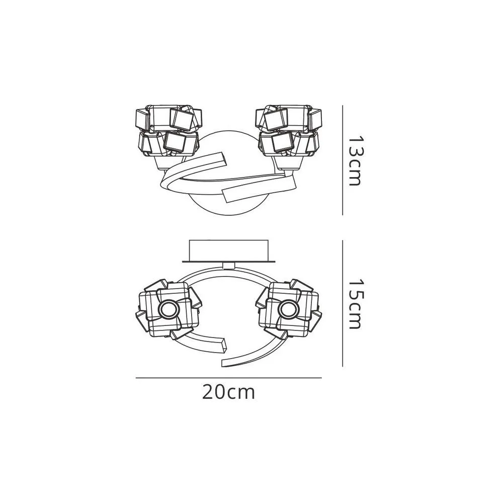 Netlighting Ice Wall Lamp Switched 2 Light G9 Satin Nickel in Grey 2