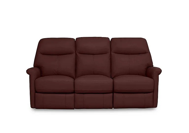 Compact Collection Lille 3 Seater Leather Sofa - BV Deep Red