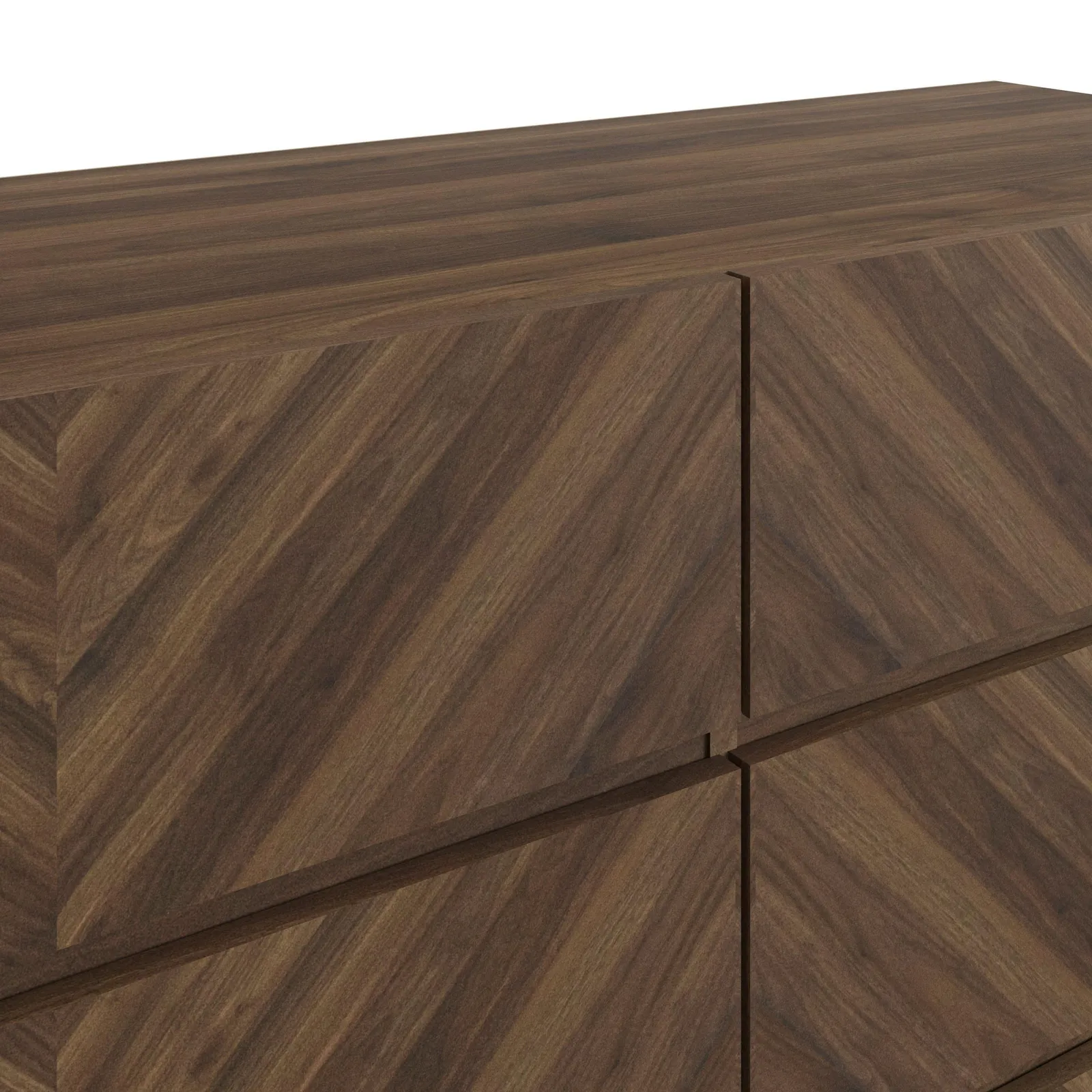 GFW Catania 3+3 Drawer Chest in Walnut 4