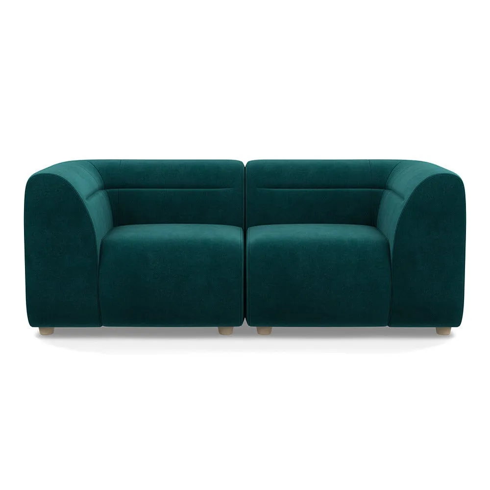 Heal's Lilli 2 Seater Sofa Smart Luxe Velvet Ocean Natural Beech Feet 1
