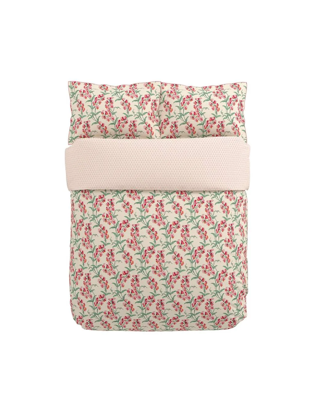 V&A Pure Cotton Sweet Tendrils Bedding Set Pink Mix