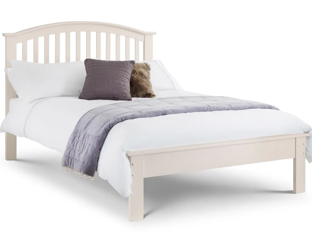 Wooden Bed Frame 4ft6 Double Olivia Stone White