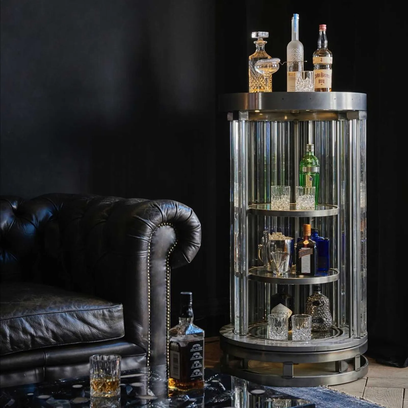 Timothy Oulton Rex Bio Hazard Bar Cabinet 117Cm, Grey Metal | Barker & Stonehouse 2