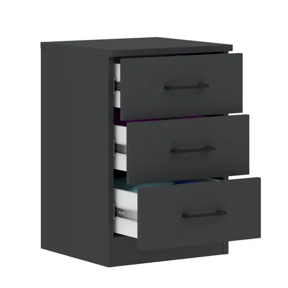 Foster 3 Drawer Bedside Table 4
