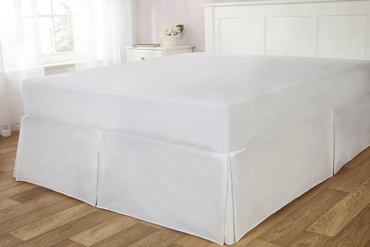 Rapport Home 56P Polycotton Fitted Valanced in White 1