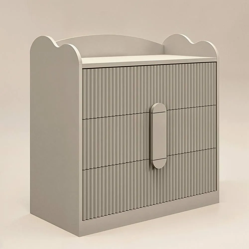 Flair Calista Ribbed Chest of 3 Drawers in Beige 4