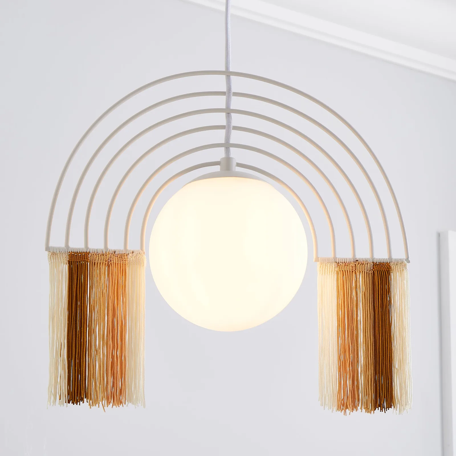 Rainbow Fringe Ceiling Fitting Grey/Brown