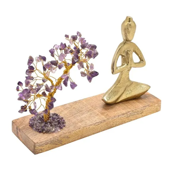 Serenity Amethyst Gemstone Tree and Yoga Ornament 3