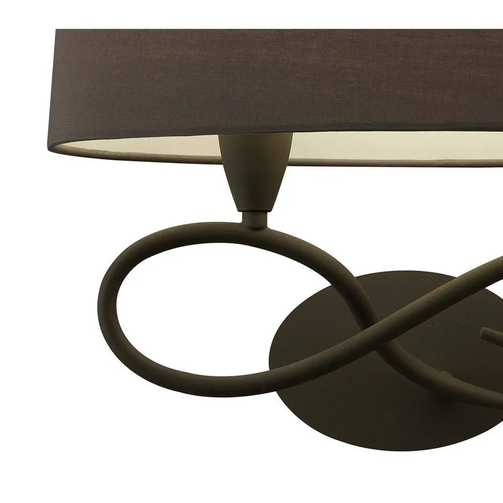 Netlighting Lua Wall Lamp 2 Light E27 Ash Grey With Ash Grey Shade 3