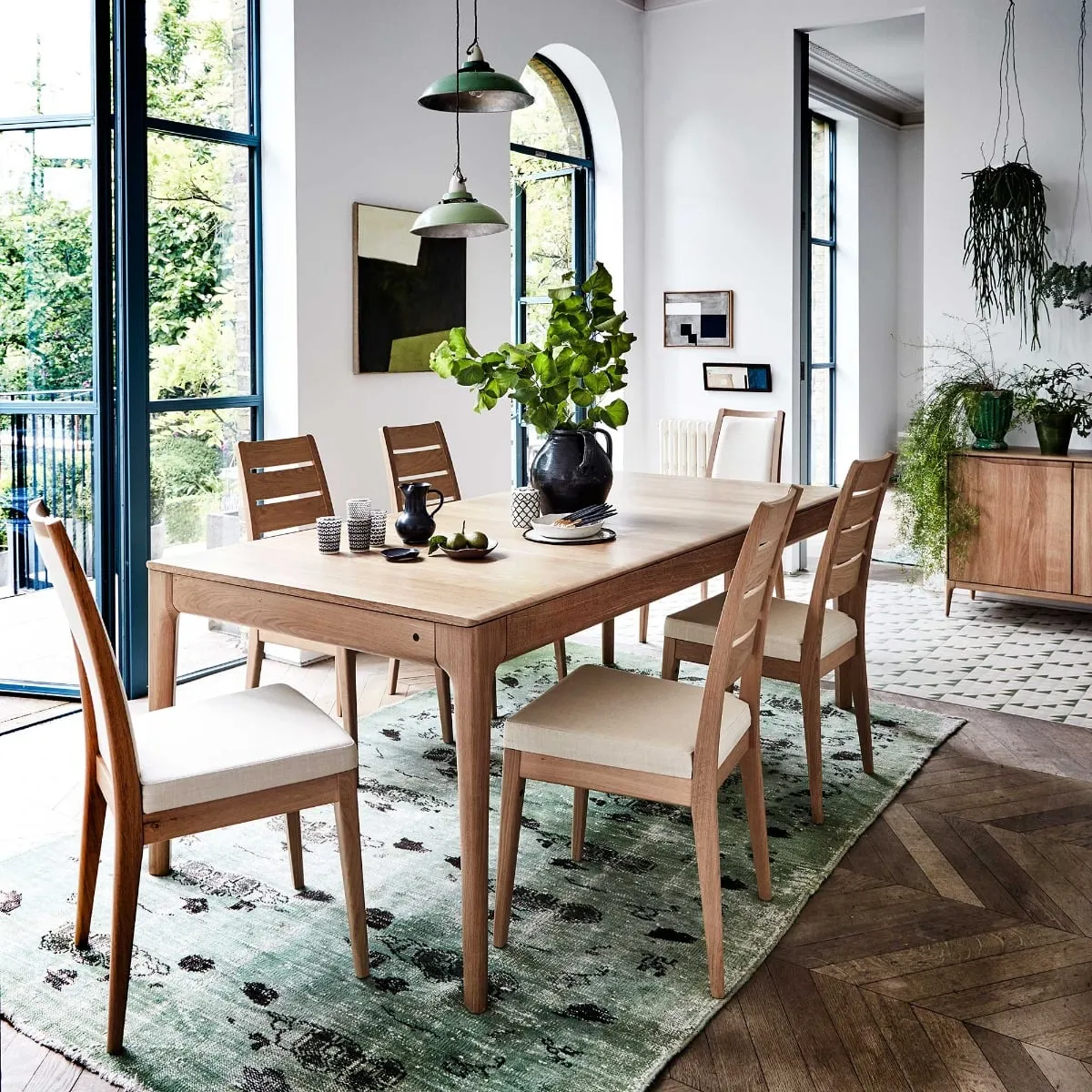 Ercol Romana Small Extending Dining Table, Neutral Oak | Barker & Stonehouse 2