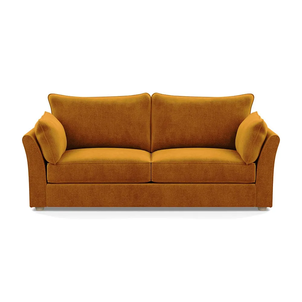Heal's Tailor 4 Seater Sofa Smart Luxe Velvet Cognac Natural Beech Feet 1