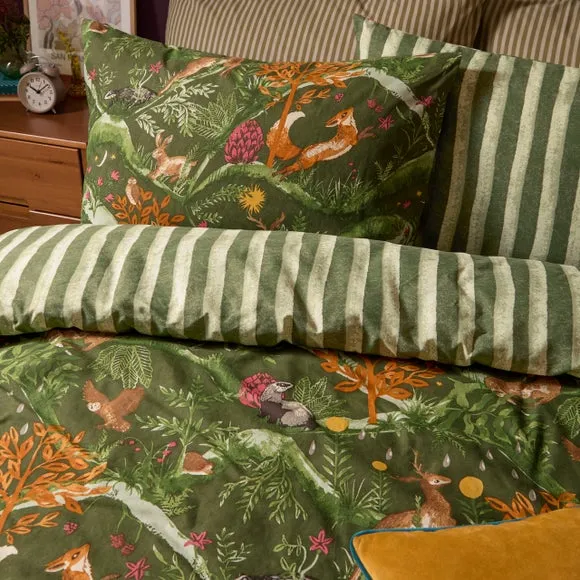 Furn. Nya Woodland Polycotton Duvet Cover & Pillowcase Set 3