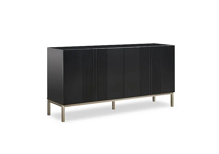 Delta 4 Door Sideboard with Smart LED Lighting - Black