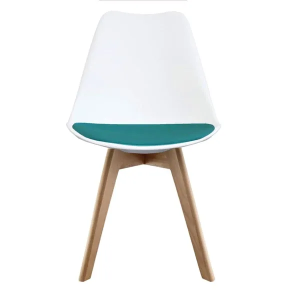 Fusion Living Soho White Plastic Dining Chair with Squared Legs 3