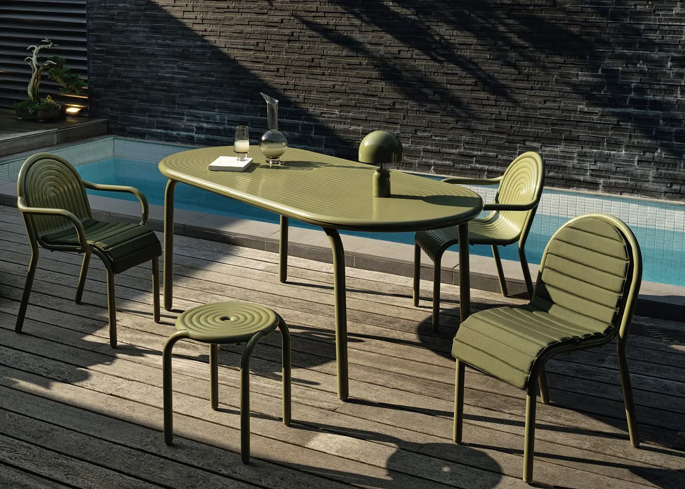 Tom Dixon Groove Outdoor Full Seat Cushion Moss 3