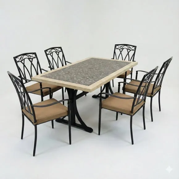 Wilmington Dining Table with 6 Ascot Chairs Set 2