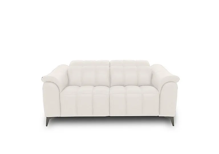Angelo Leather 2 Seater Power Recliner Sofa with Power Headrests - White