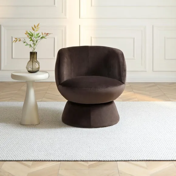 Tulip Velvet Curved Swivel Accent Chair 2