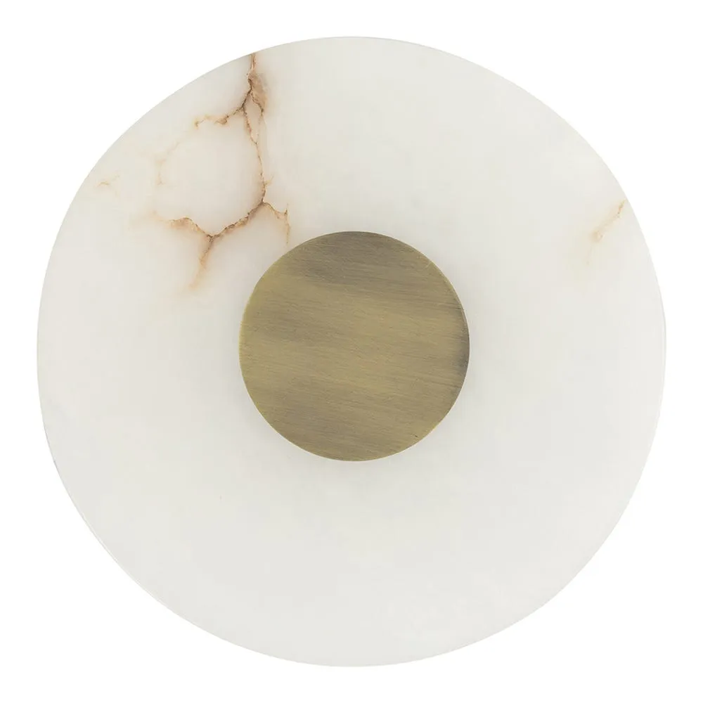 Heal's Ebro Alabaster LED Wall Light Brushed Gold IP44 Round 2