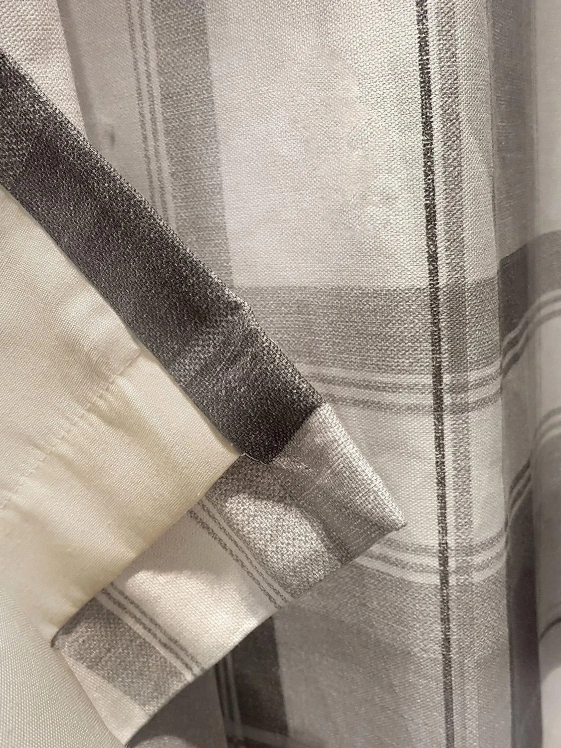 Fusion 'Balmoral Check' Country Checked Pattern Pair of Eyelet Curtains in Dark Grey 4