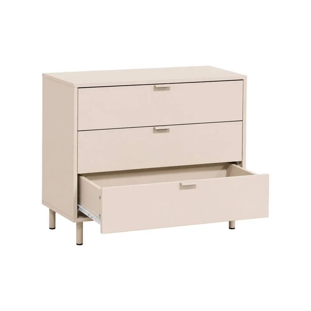 sweeek Chest of 3 drawers wood decor & metal in Beige 4