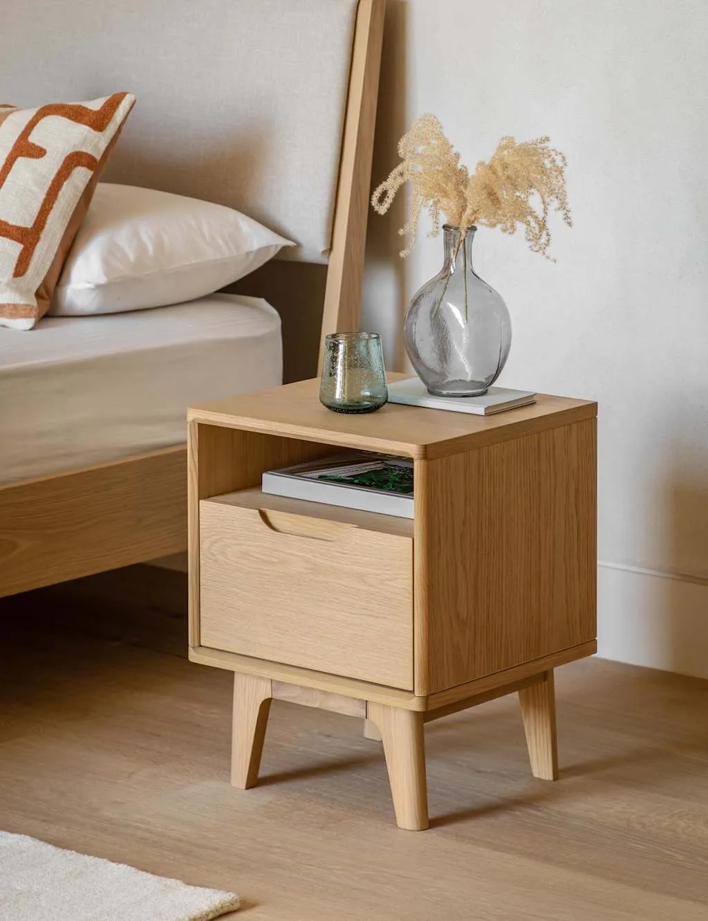 Gallery Direct Nord 1 Drawer Bedside Table Oak