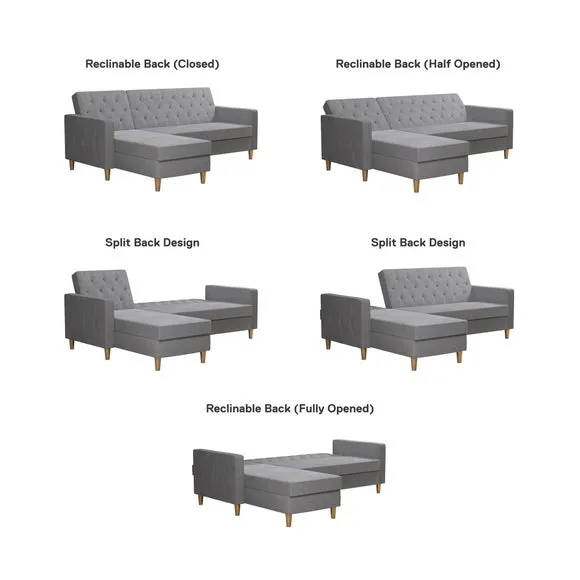 Cosmo Living Liberty Chenille Corner Chaise Futon 5