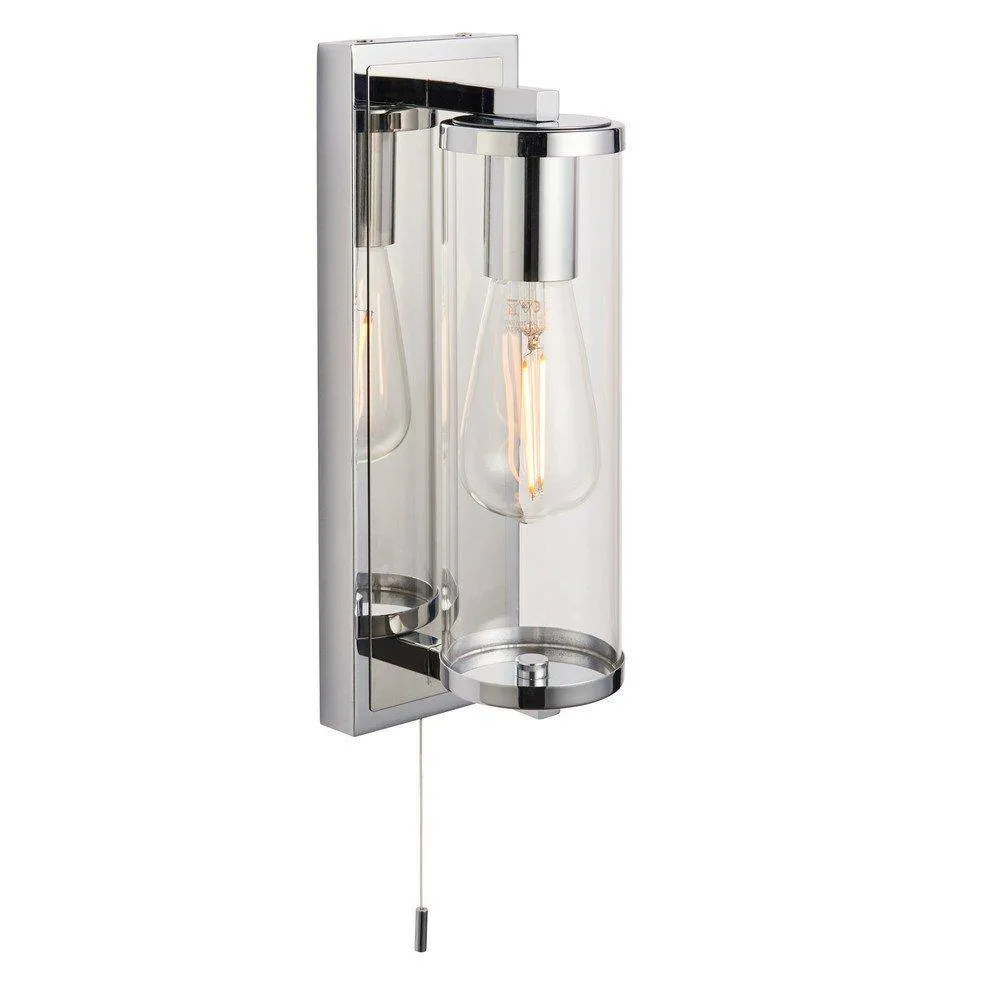 Netlighting 'COMO' Non Dimmable Stylish Contemporary Bathroom Glass Wall Lamp in Silver