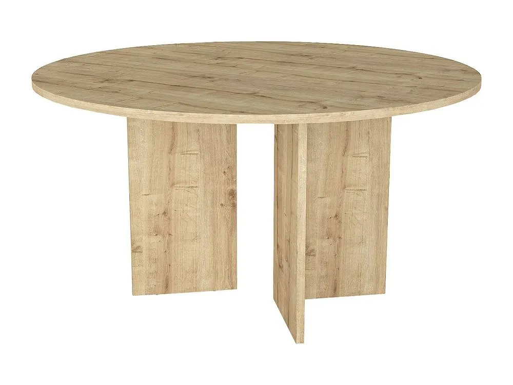 Vente-unique Round Dining Table for 6 - Light Natural - TOPANIA in Light Oak 5